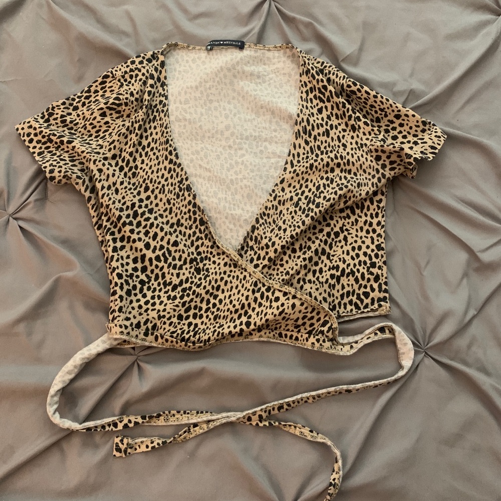 Leopard brandy Melville wrap top